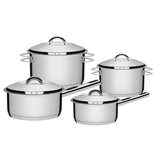 Jogo de Panelas Tramontina Solar em Aço Inox com Fundo Triplo, 4 peças